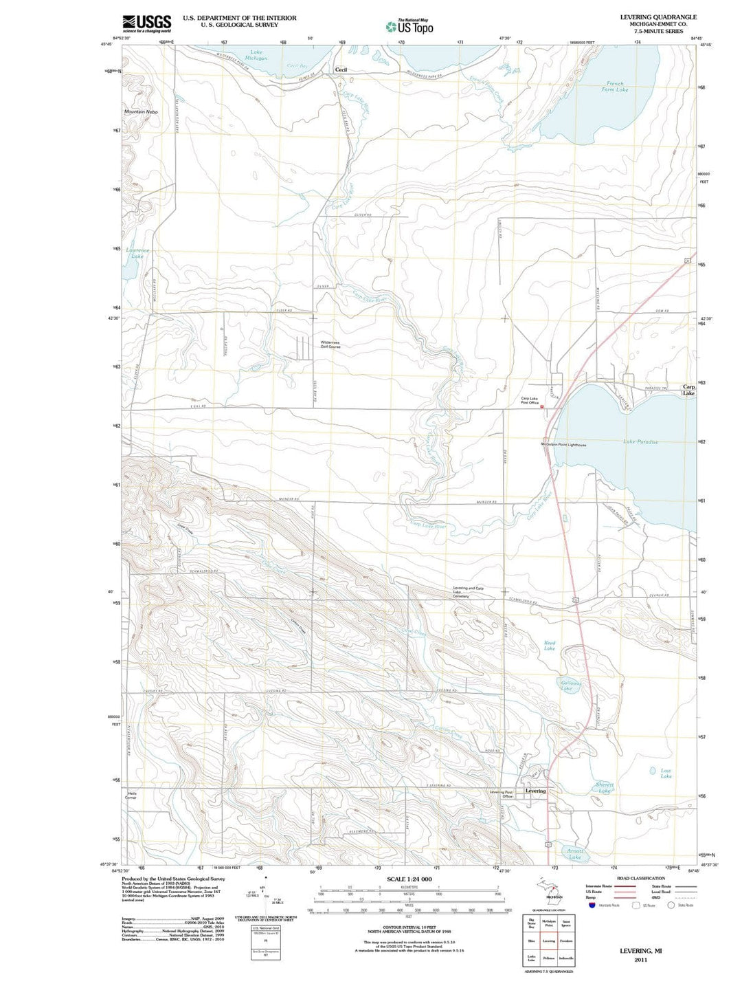 2011 Levering, MI - Michigan - USGS Topographic Map