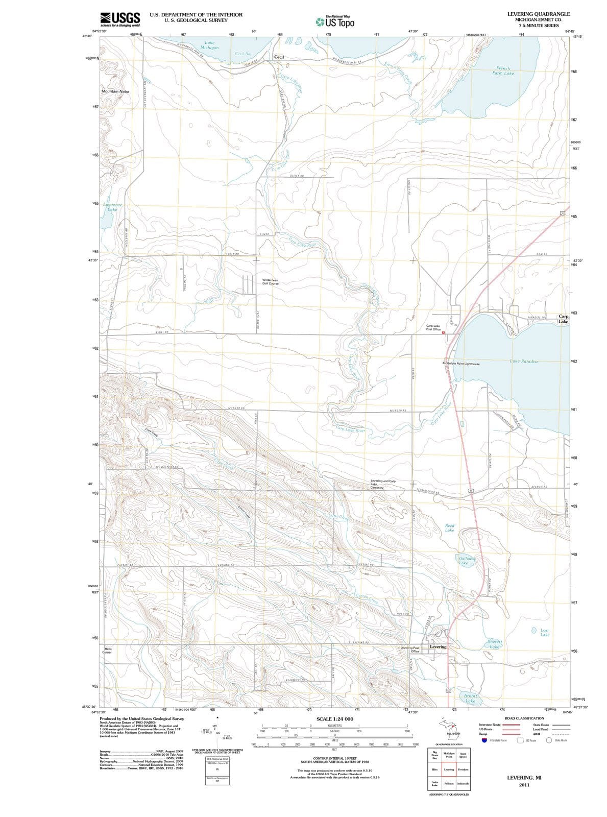 2011 Levering, MI - Michigan - USGS Topographic Map
