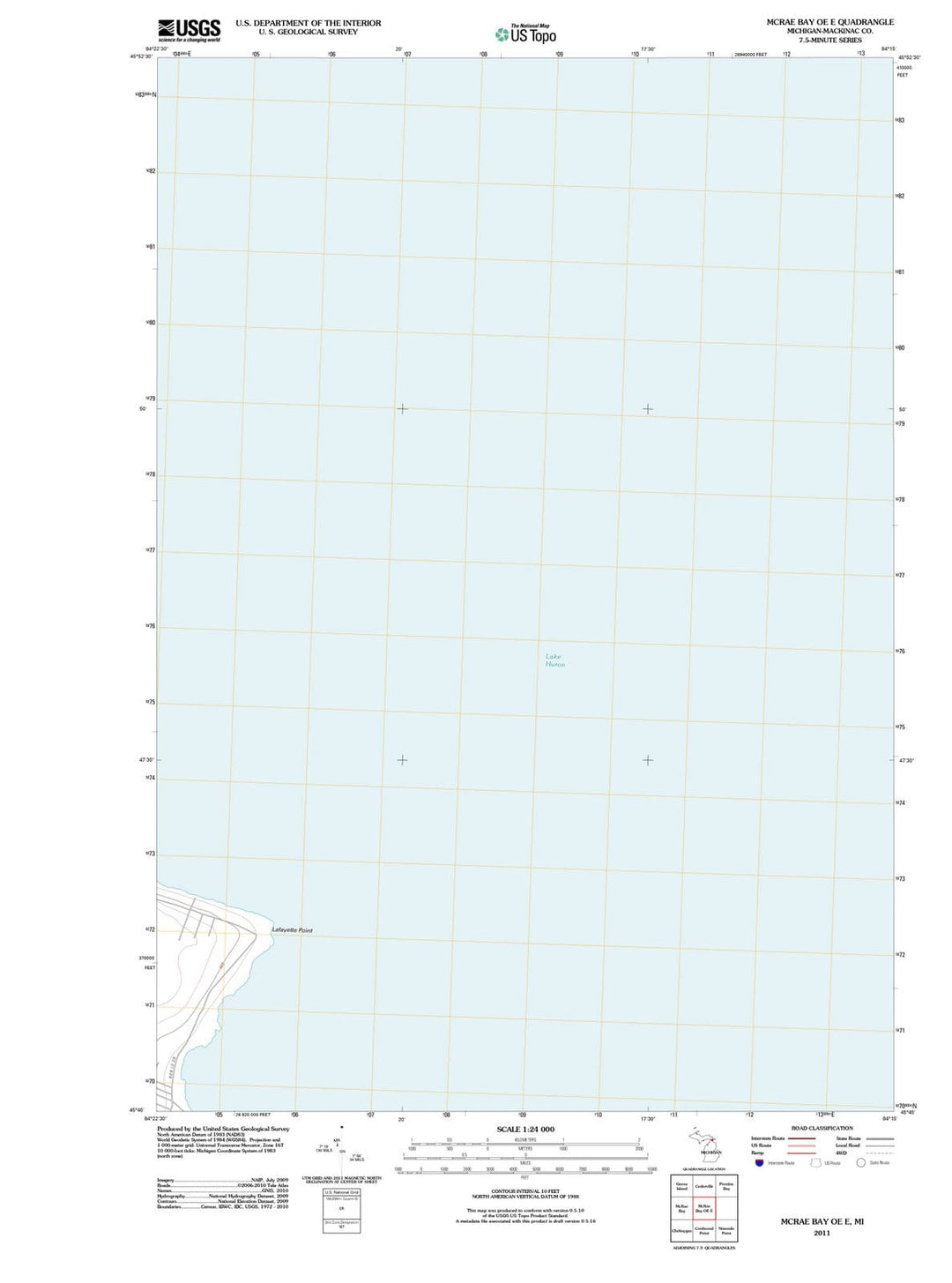 2011 McRae Bay OE E, MI - Michigan - USGS Topographic Map