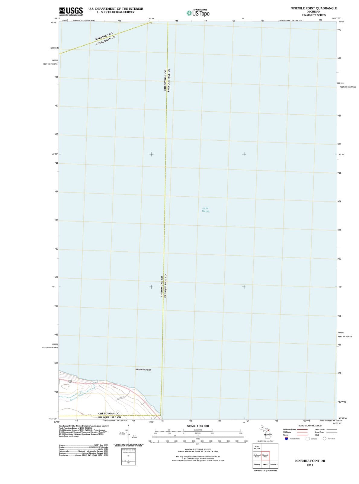 2011 Ninemile Point, MI - Michigan - USGS Topographic Map