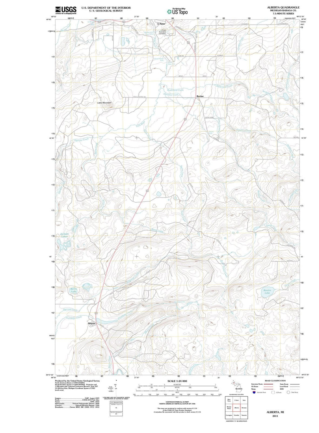 2011 Alberta, MI - Michigan - USGS Topographic Map