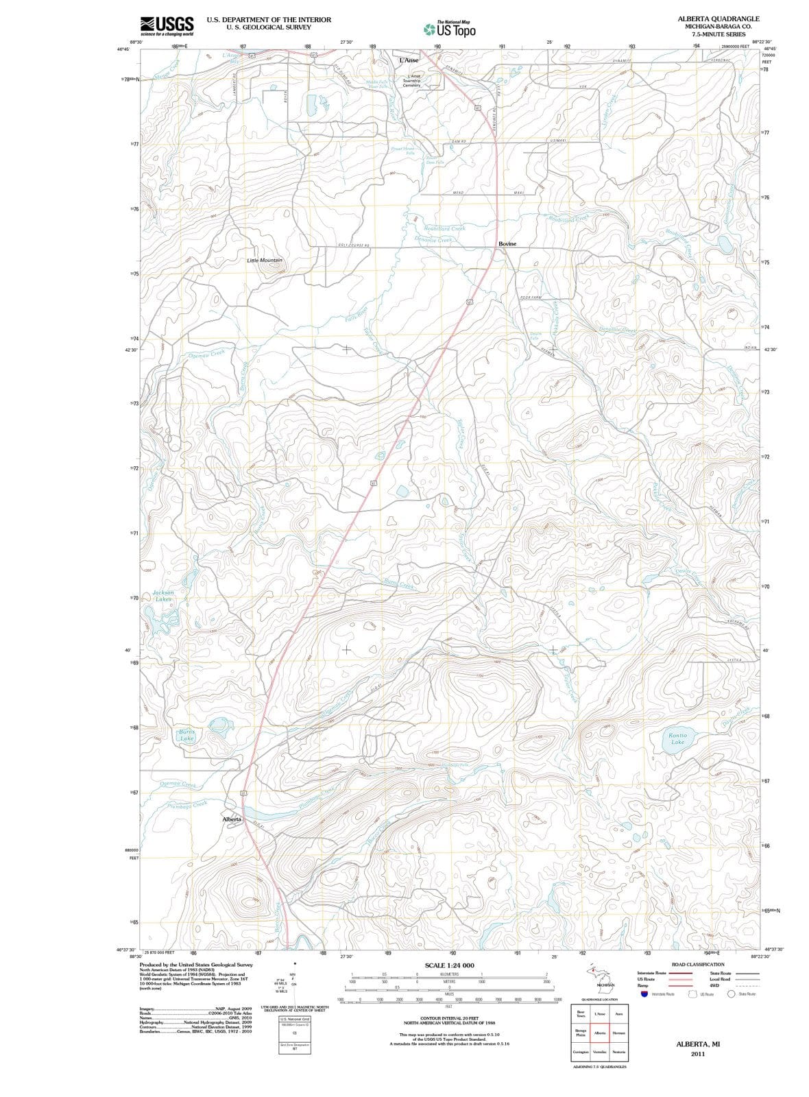 2011 Alberta, MI - Michigan - USGS Topographic Map