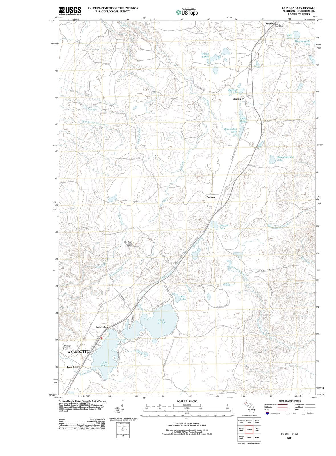 2011 Donken, MI - Michigan - USGS Topographic Map