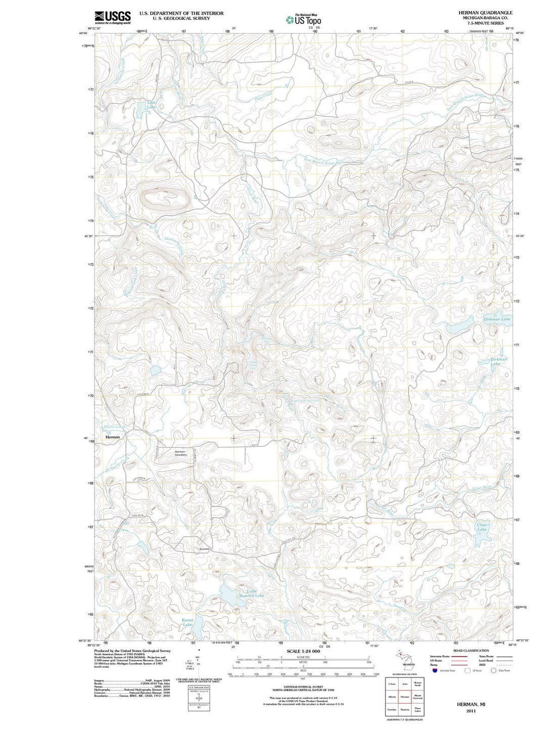 2011 Herman, MI - Michigan - USGS Topographic Map
