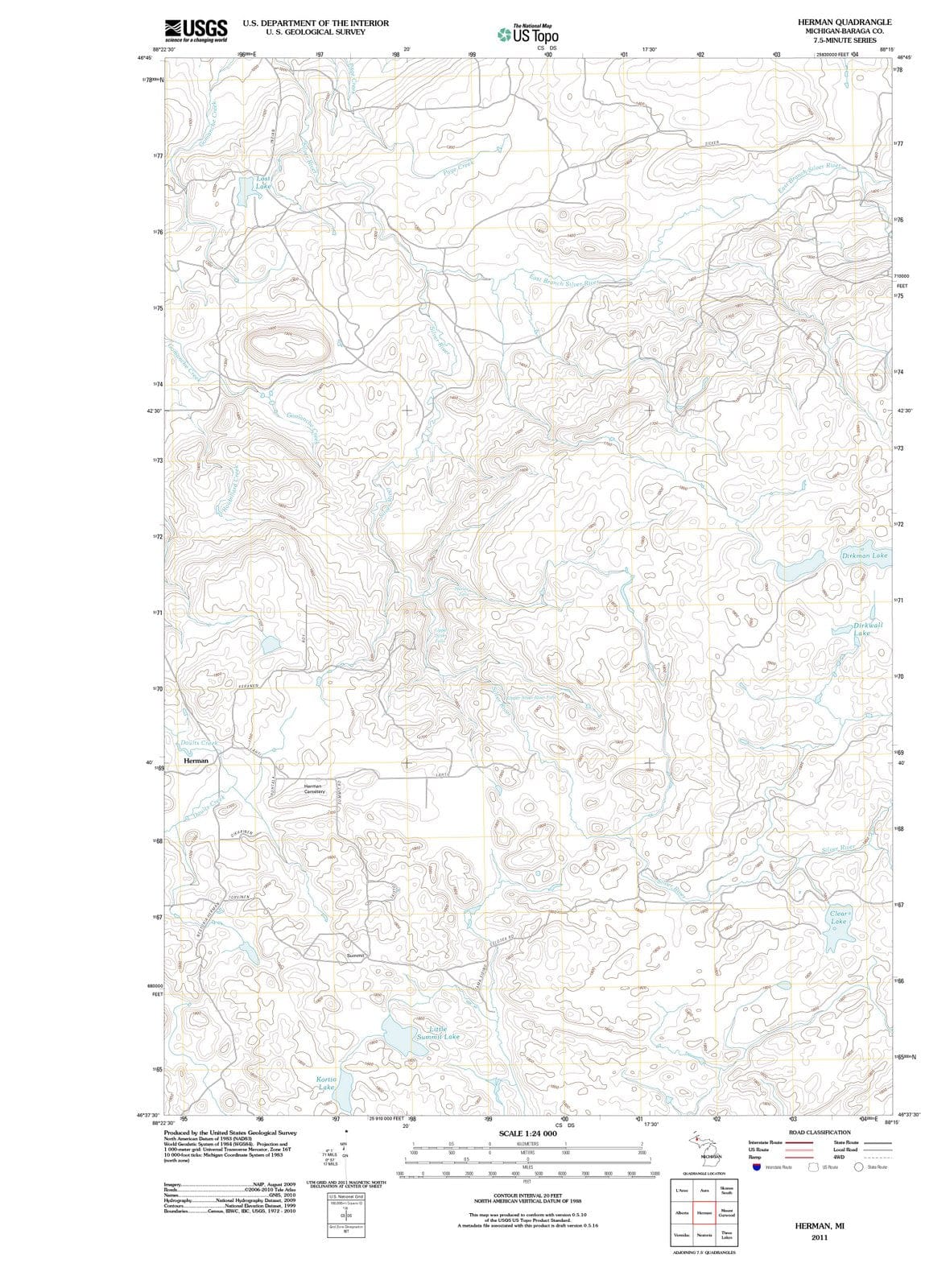 2011 Herman, MI - Michigan - USGS Topographic Map
