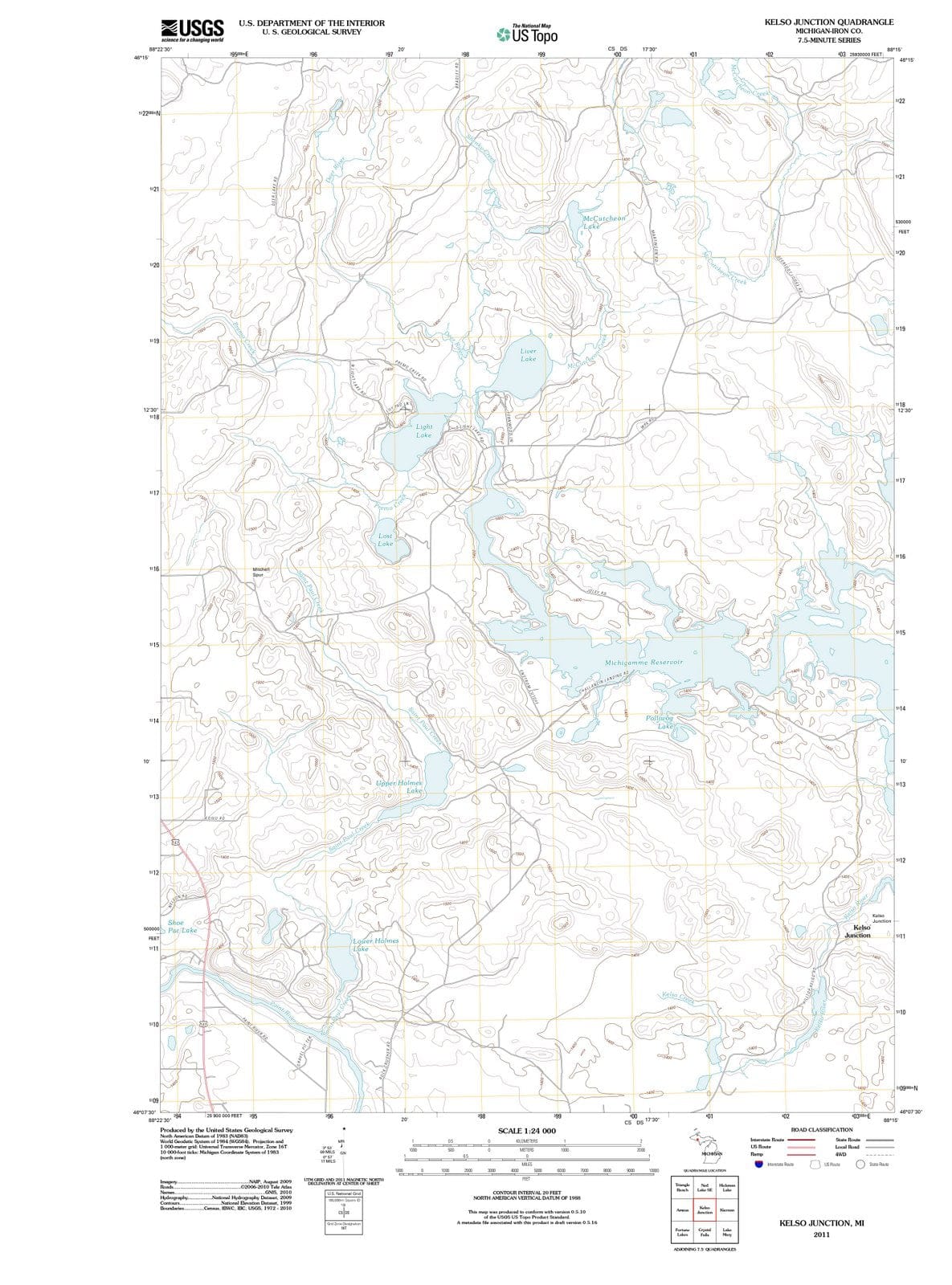 2011 Kelso Junction, MI - Michigan - USGS Topographic Map