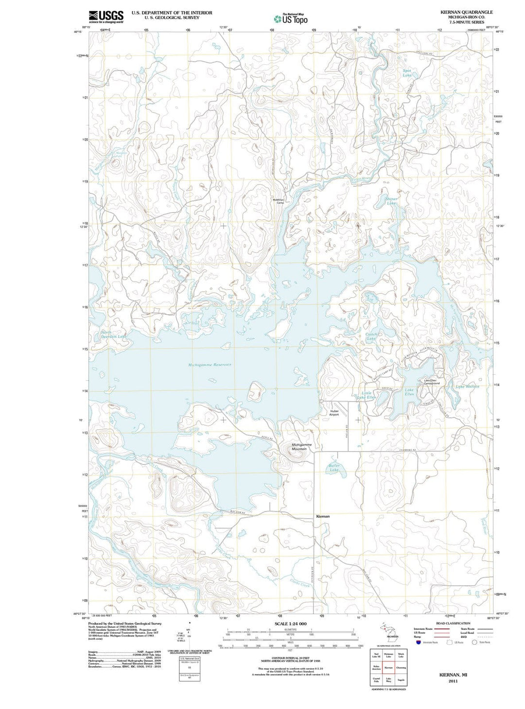 2011 Kiernan, MI - Michigan - USGS Topographic Map