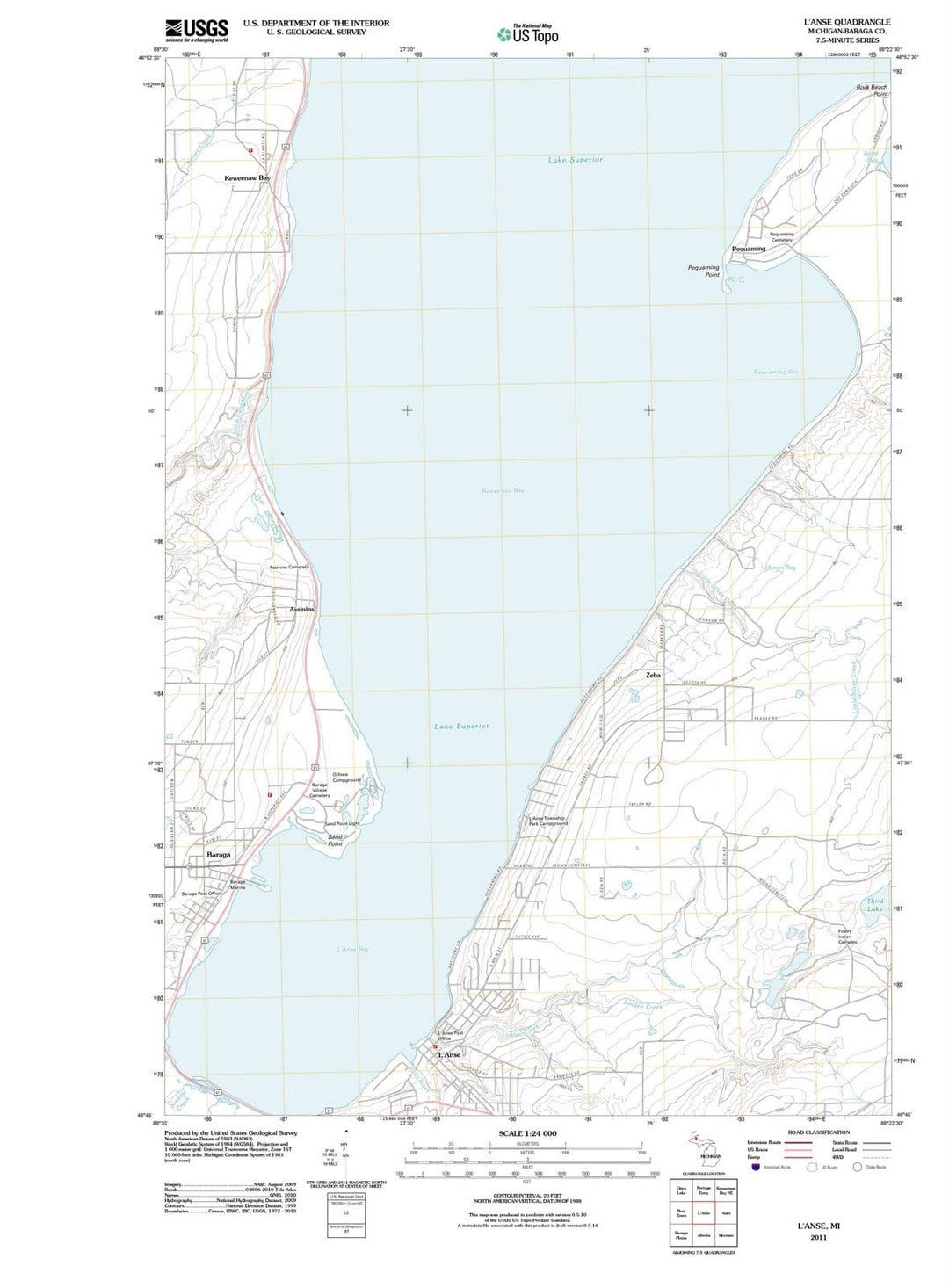 2011 L'Anse, MI - Michigan - USGS Topographic Map