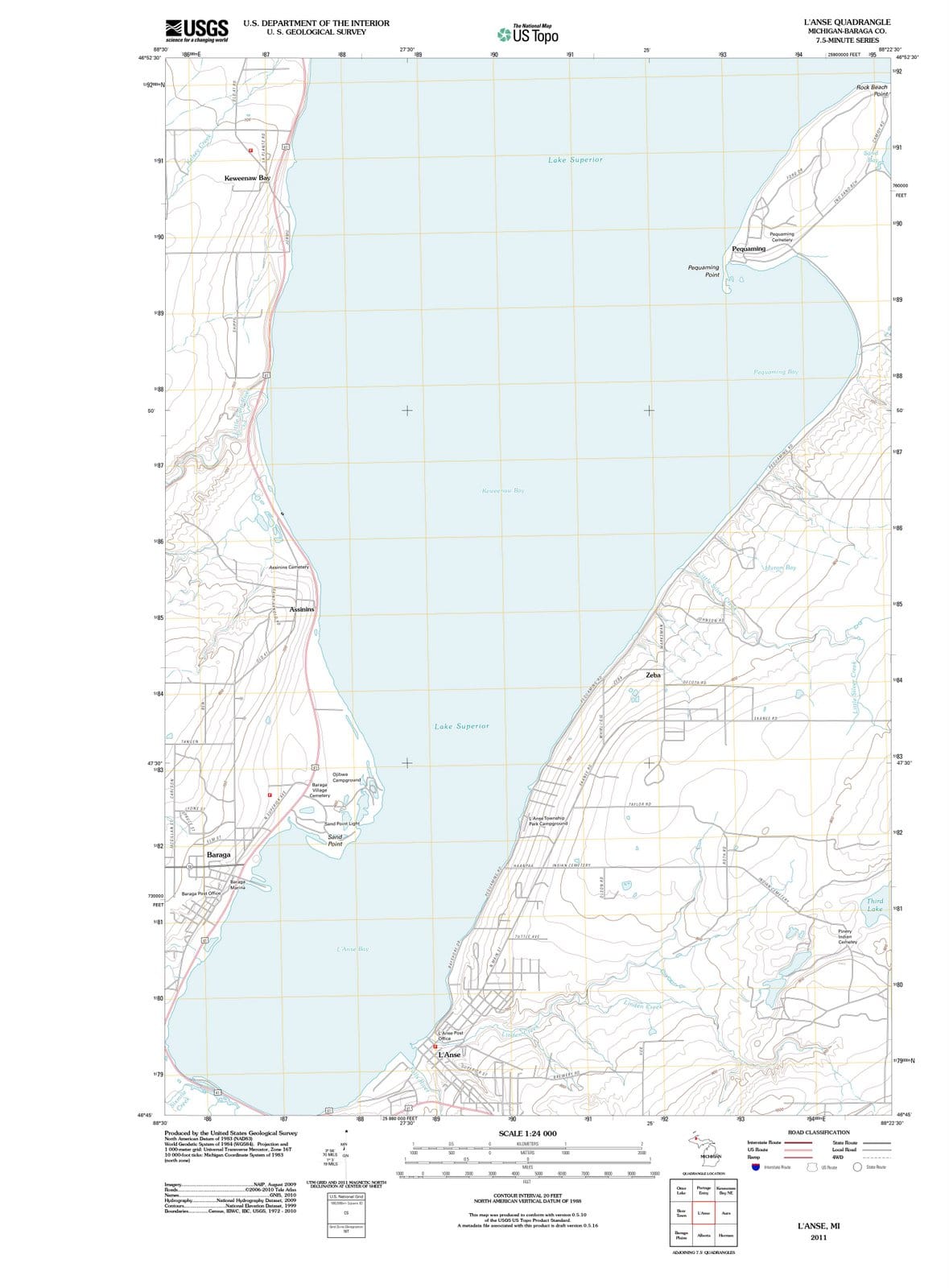 2011 L'Anse, MI - Michigan - USGS Topographic Map