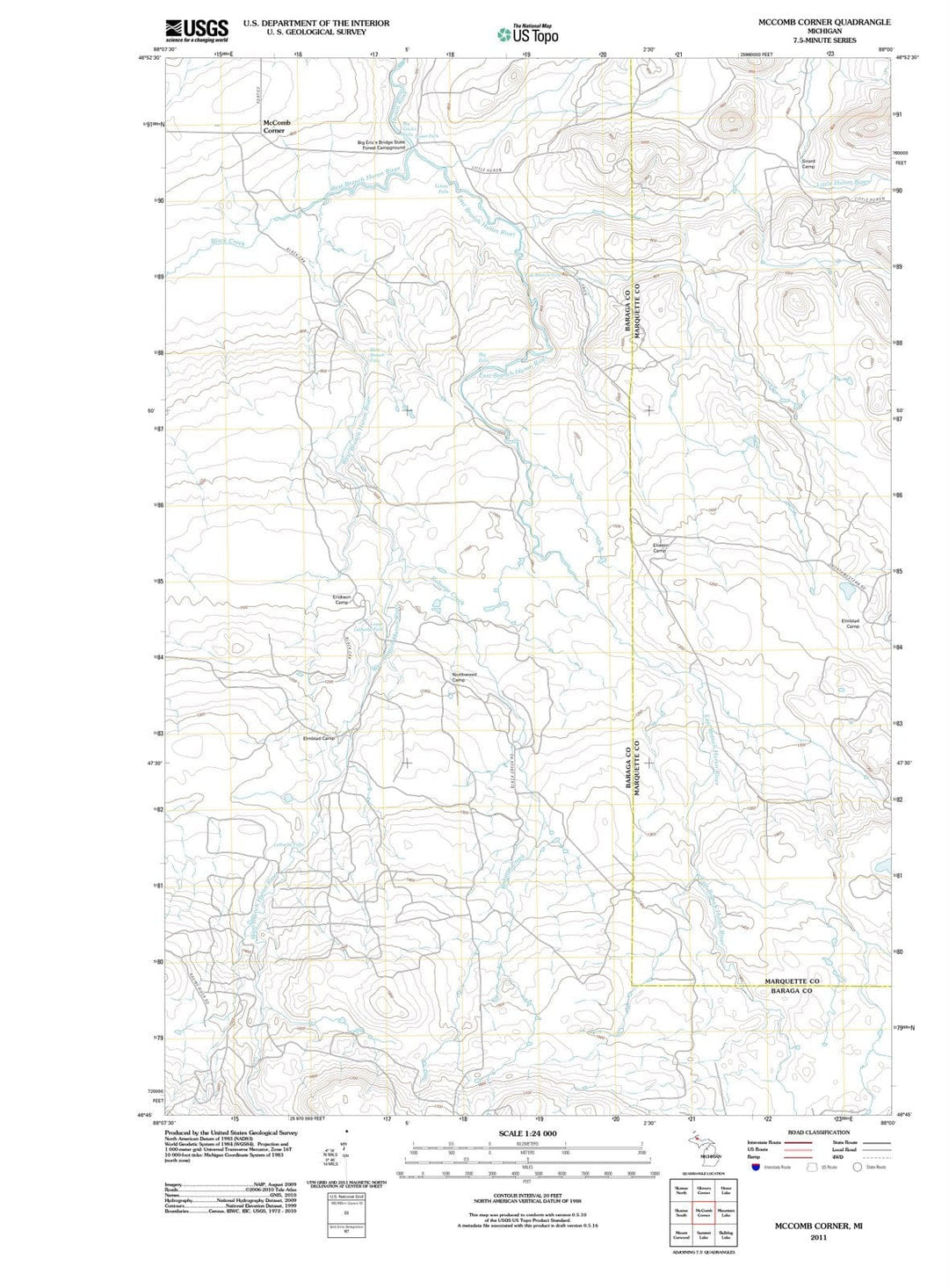2011 McComb Corner, MI - Michigan - USGS Topographic Map