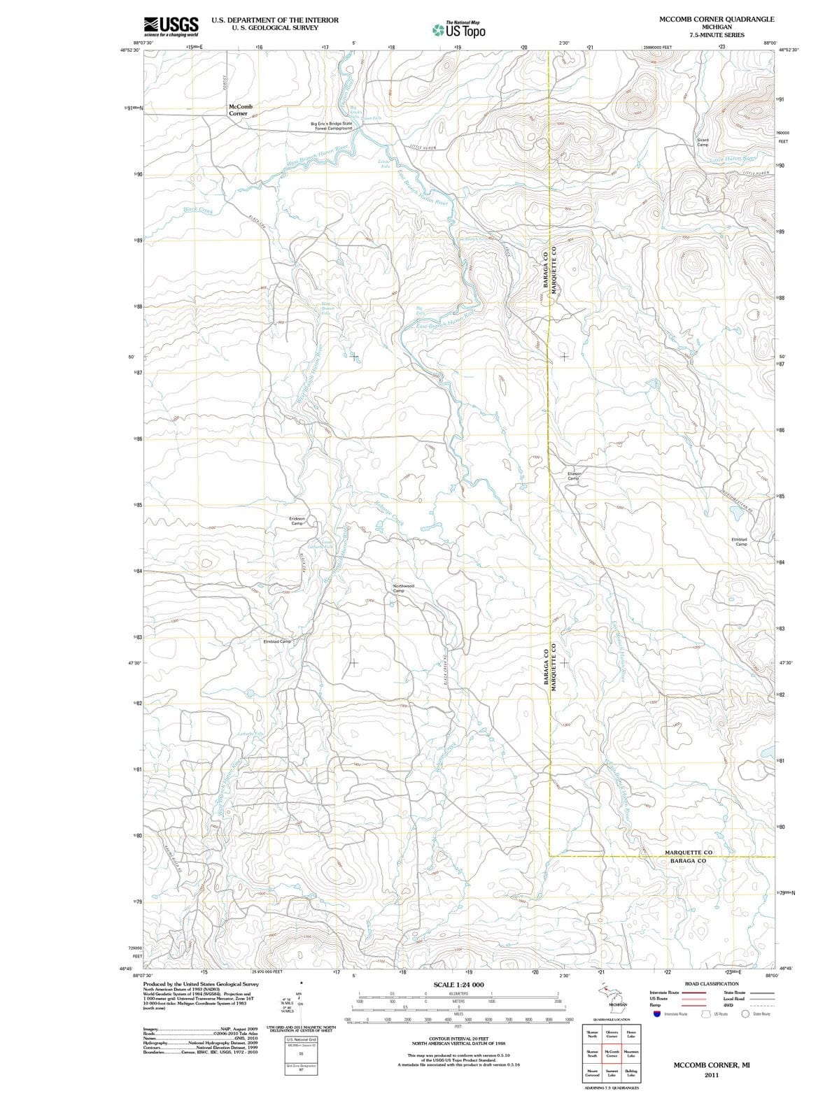 2011 McComb Corner, MI - Michigan - USGS Topographic Map
