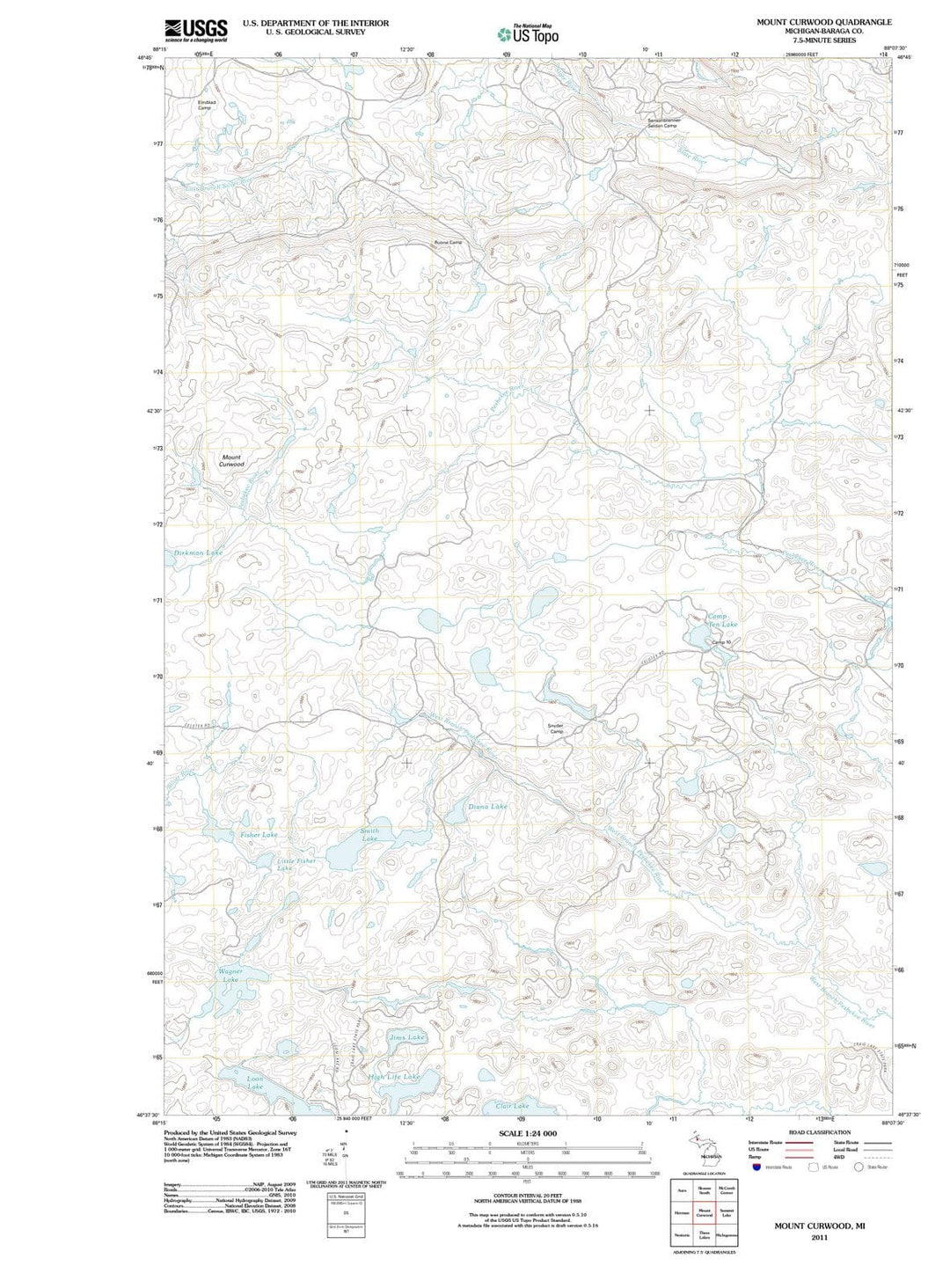 2011 Mount Curwood, MI - Michigan - USGS Topographic Map