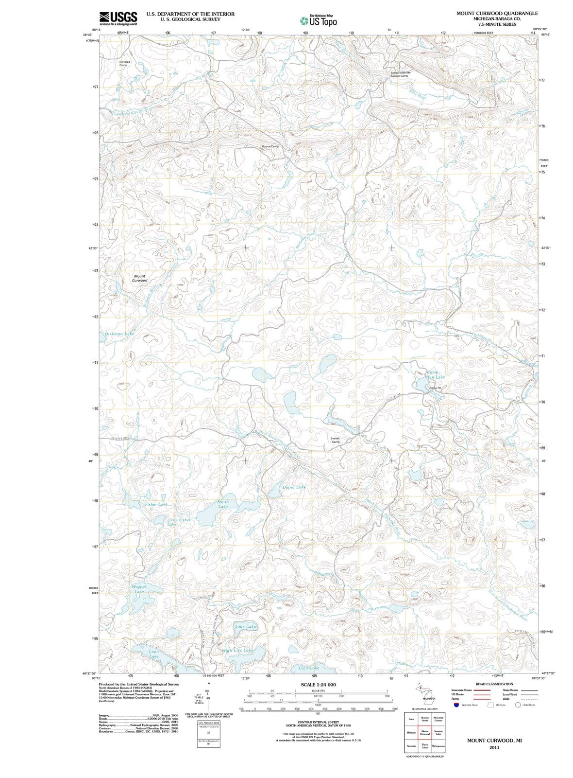 2011 Mount Curwood, MI - Michigan - USGS Topographic Map