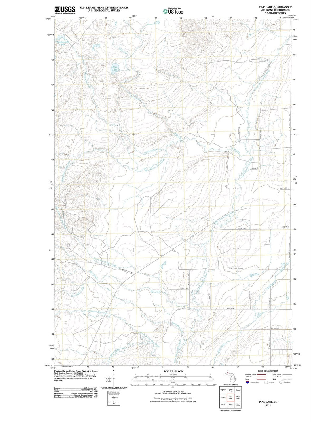 2011 Pine Lake, MI - Michigan - USGS Topographic Map