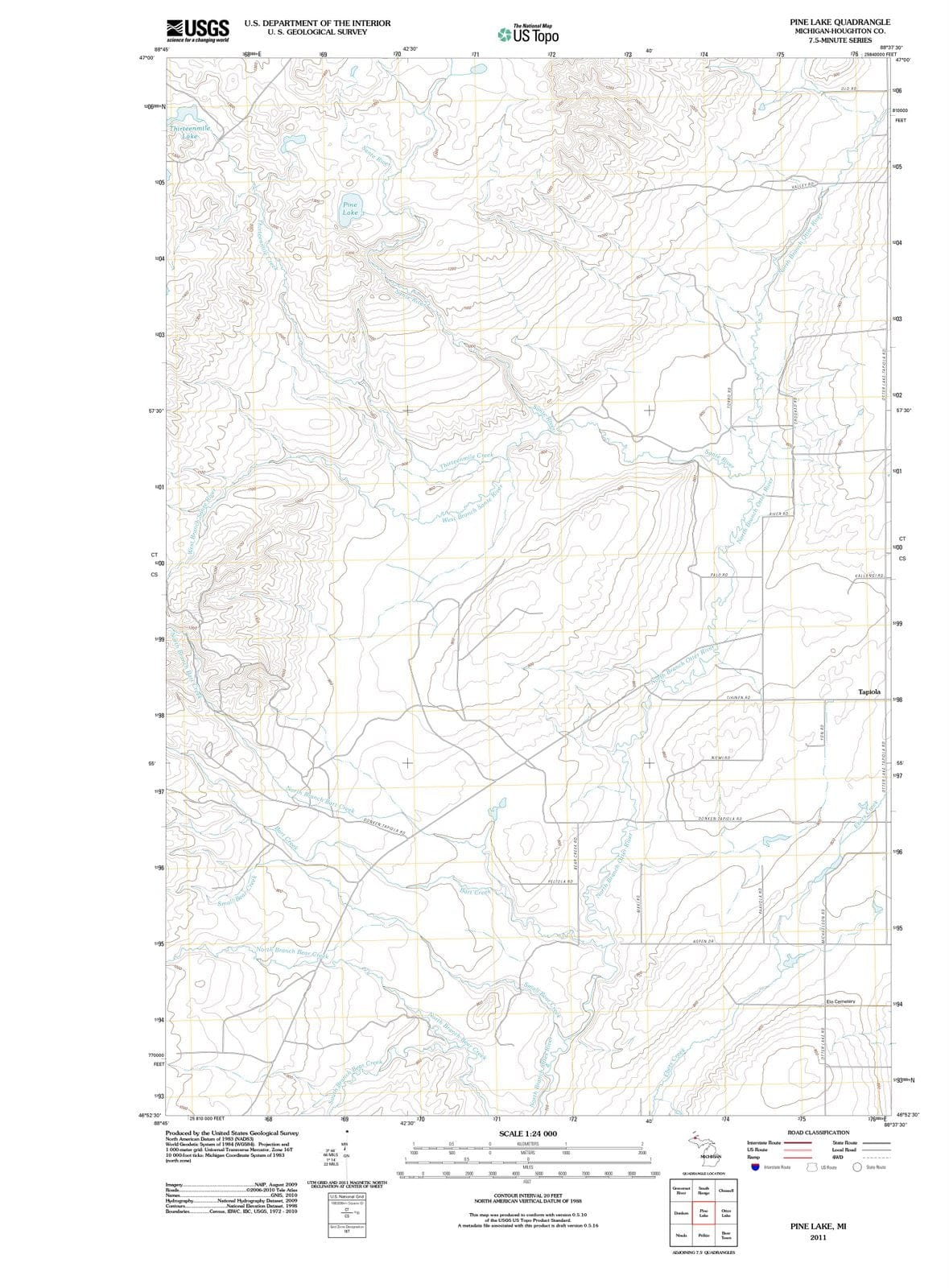 2011 Pine Lake, MI - Michigan - USGS Topographic Map