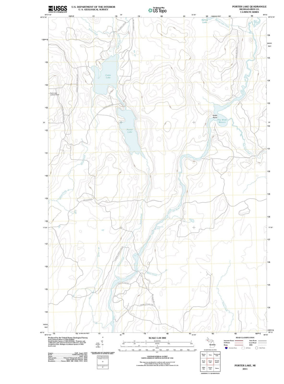 2011 Porter Lake, MI - Michigan - USGS Topographic Map
