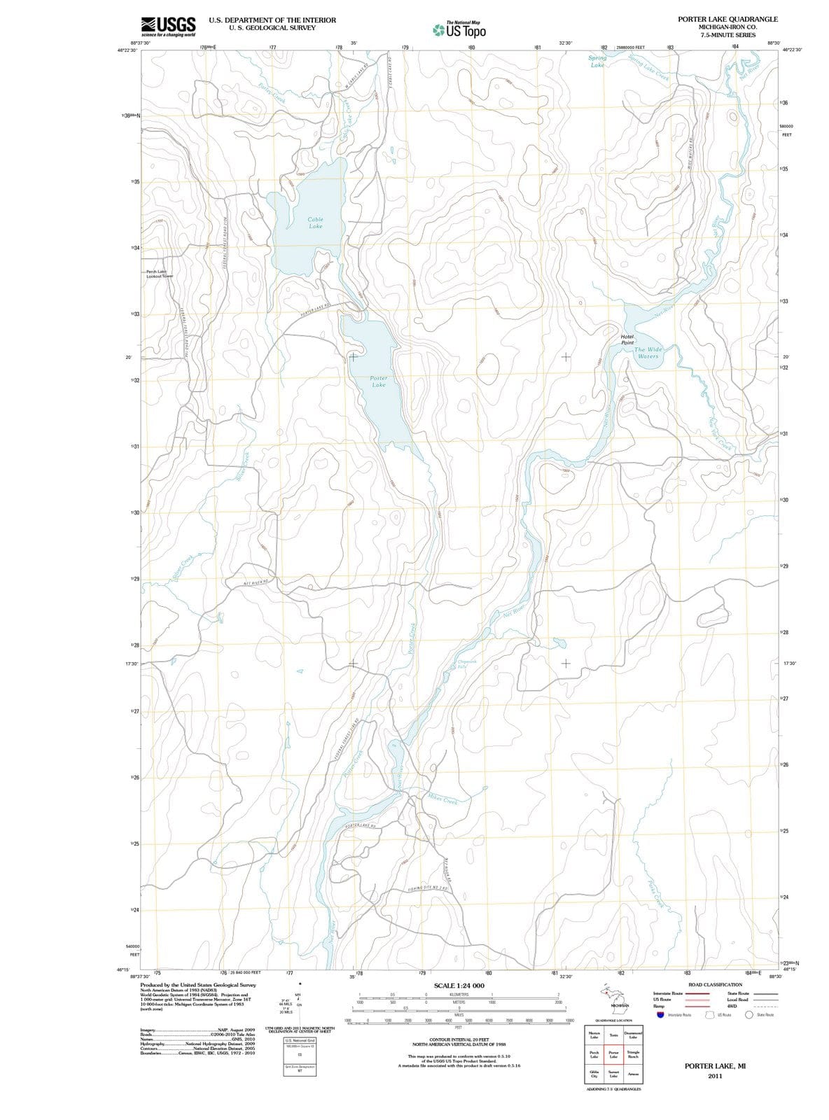 2011 Porter Lake, MI - Michigan - USGS Topographic Map