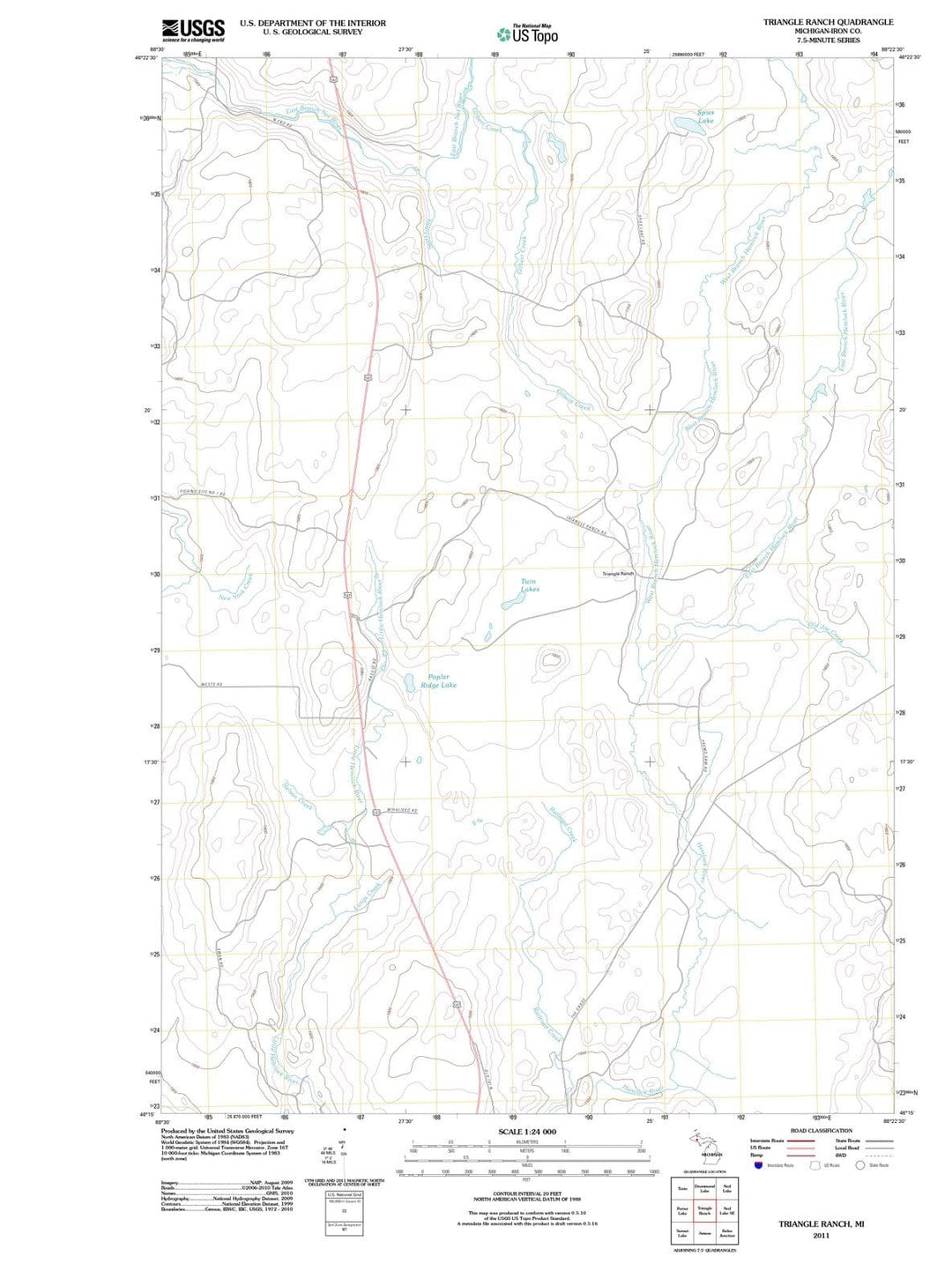 2011 Triangle Ranch, MI - Michigan - USGS Topographic Map
