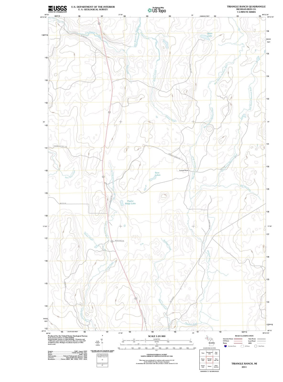 2011 Triangle Ranch, MI - Michigan - USGS Topographic Map