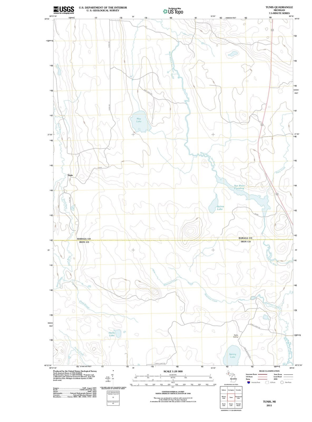 2011 Tunis, MI - Michigan - USGS Topographic Map