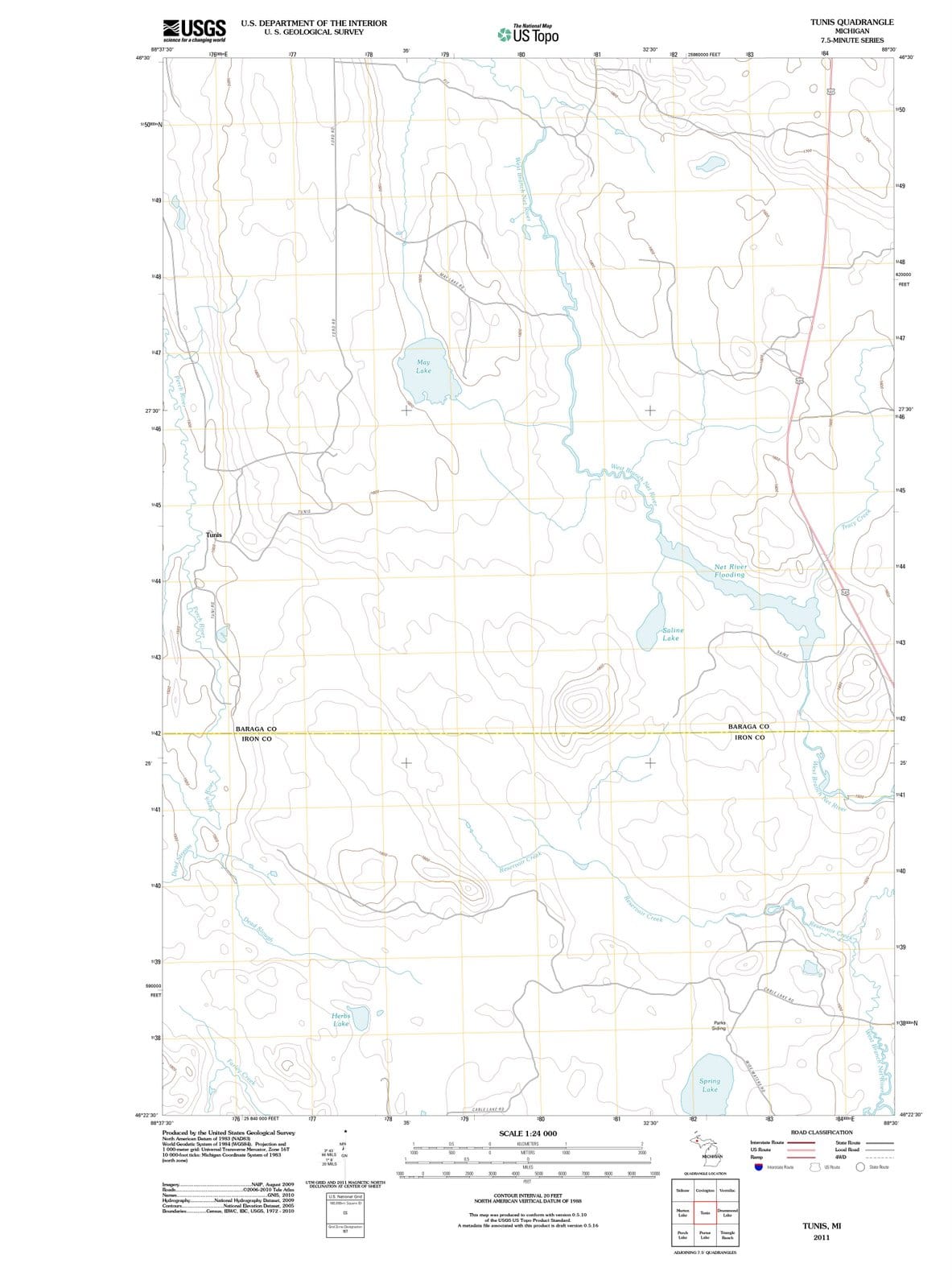 2011 Tunis, MI - Michigan - USGS Topographic Map