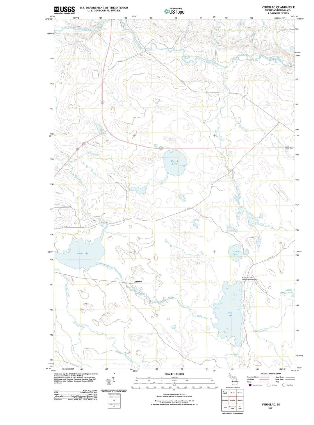 2011 Vermilac, MI - Michigan - USGS Topographic Map