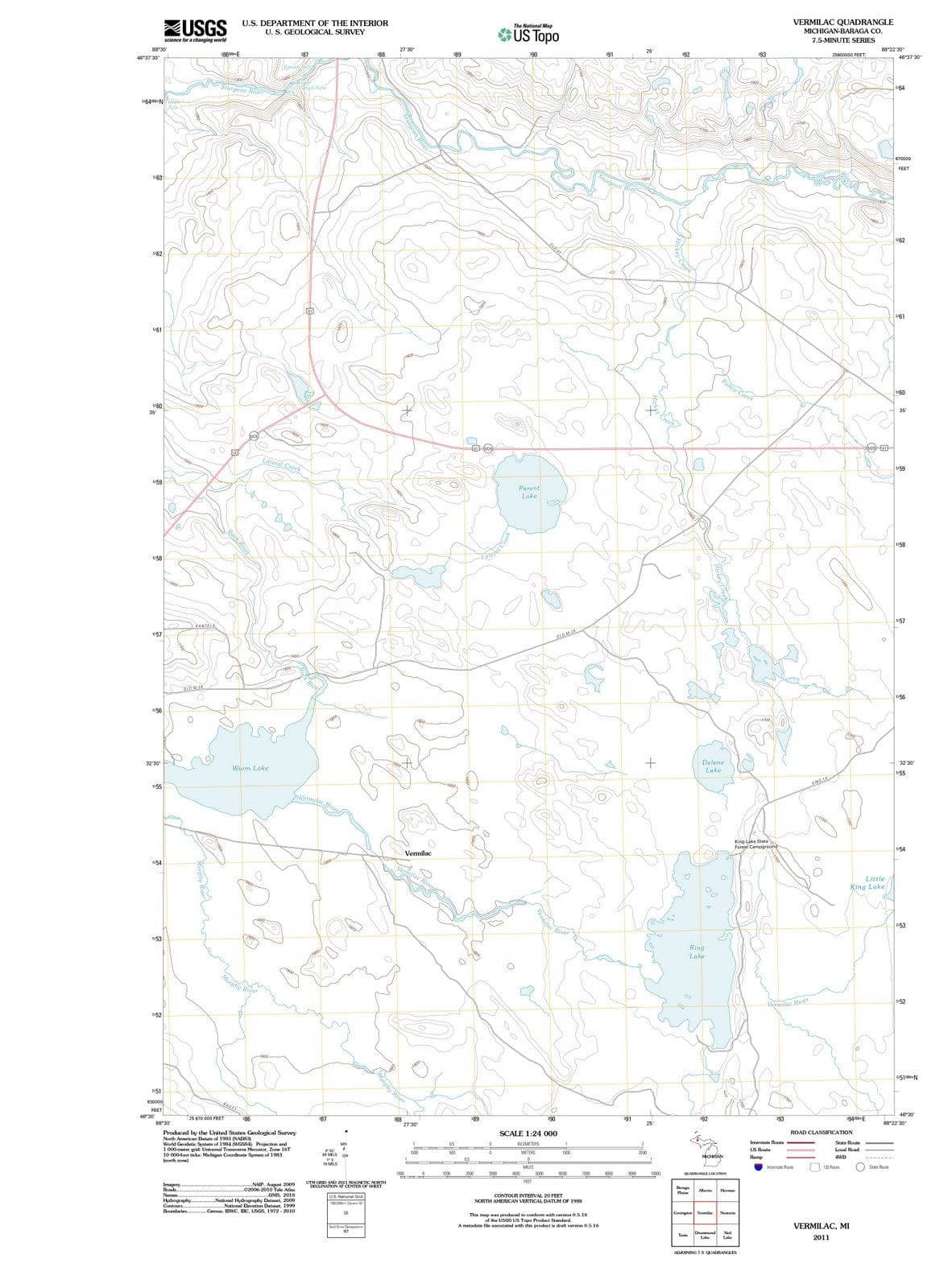 2011 Vermilac, MI - Michigan - USGS Topographic Map