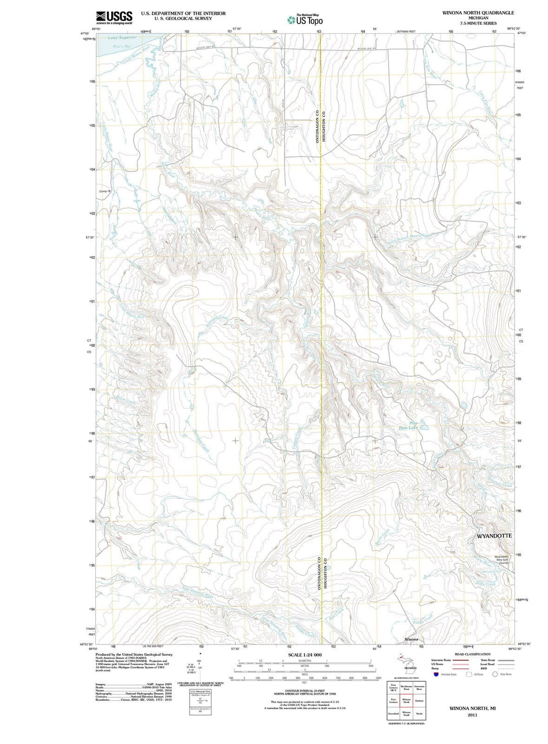 2011 Winona North, MI - Michigan - USGS Topographic Map