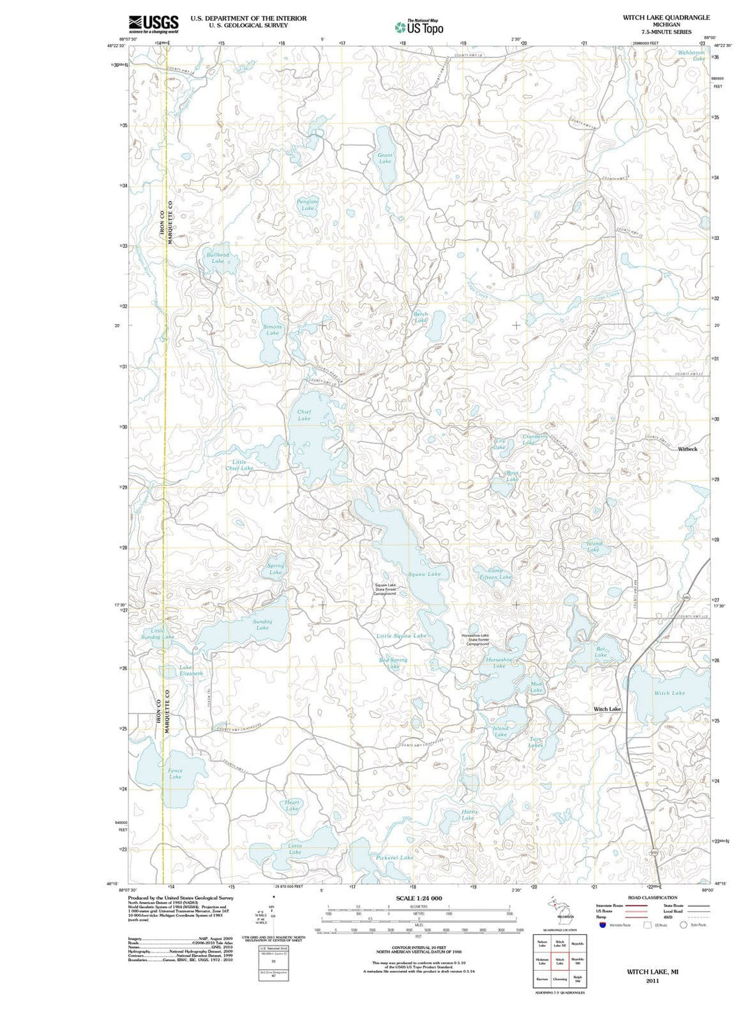 2011 Witch Lake, MI - Michigan - USGS Topographic Map