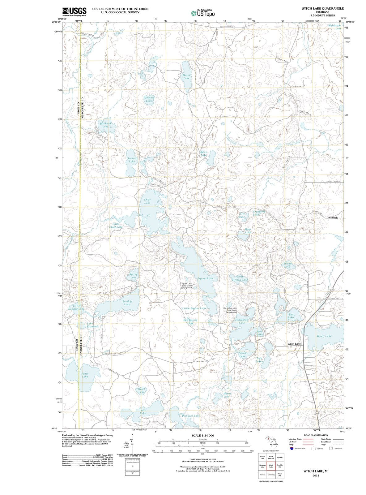 2011 Witch Lake, MI - Michigan - USGS Topographic Map