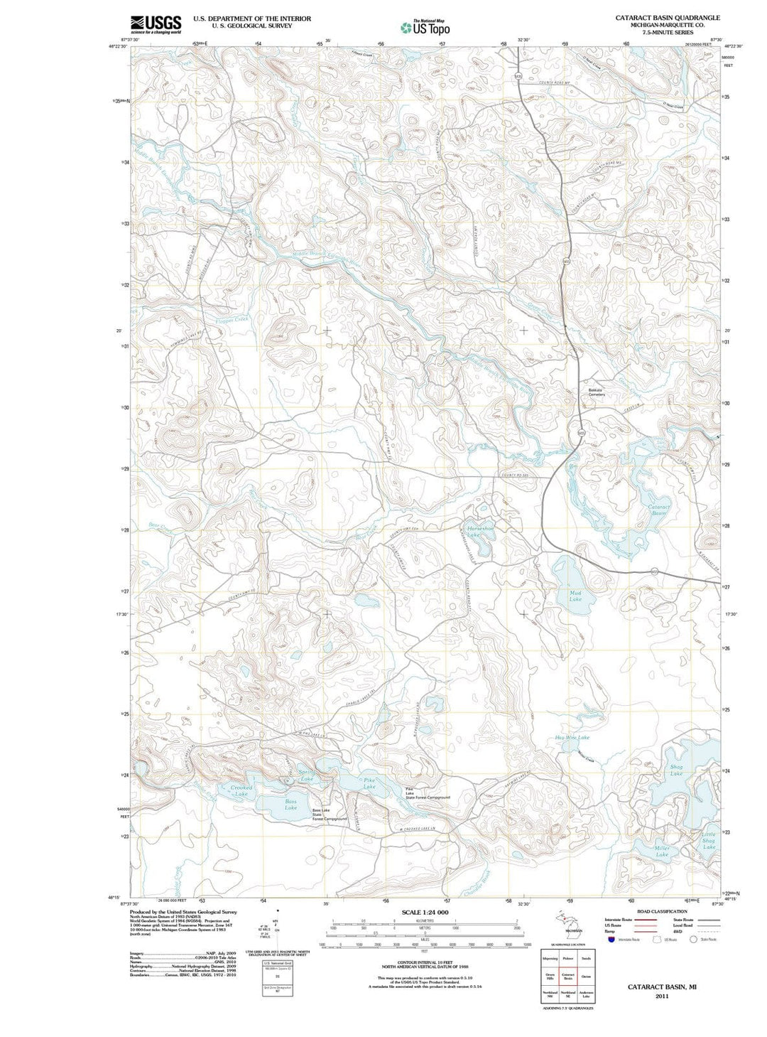 2011 Cataract Basin, MI - Michigan - USGS Topographic Map