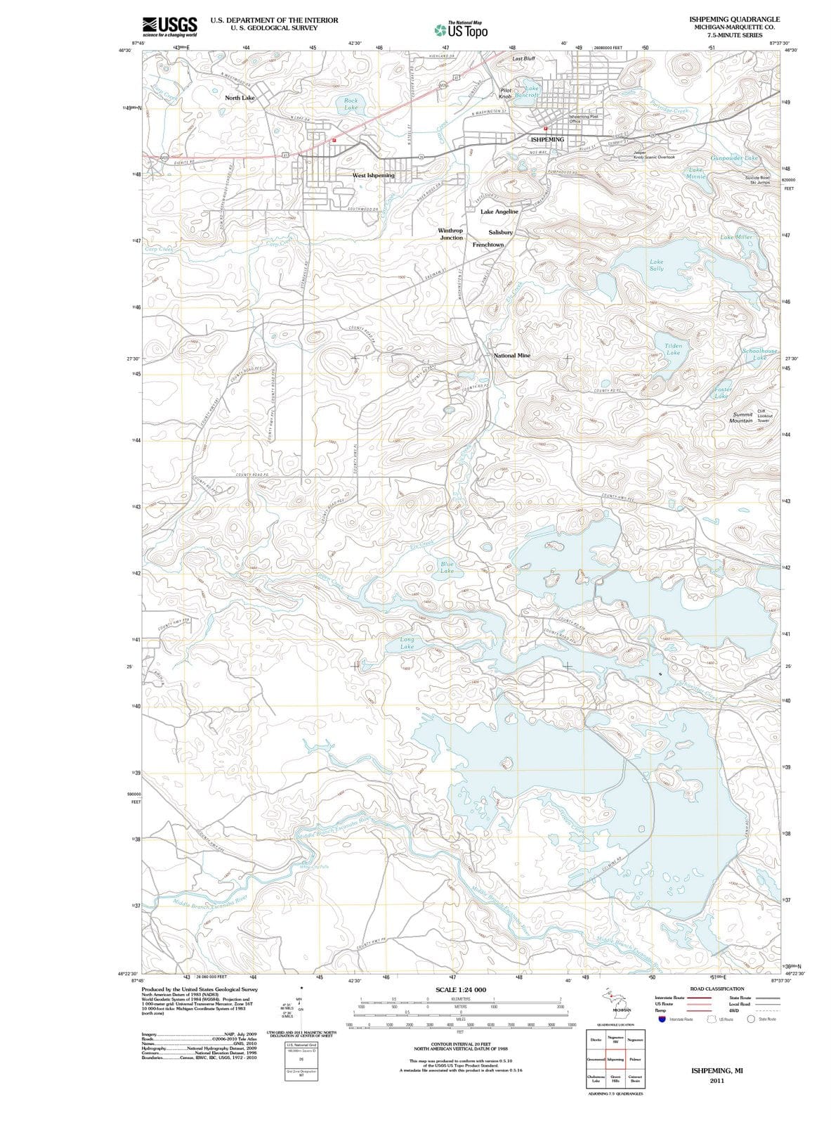 2011 Ishpeming, MI - Michigan - USGS Topographic Map