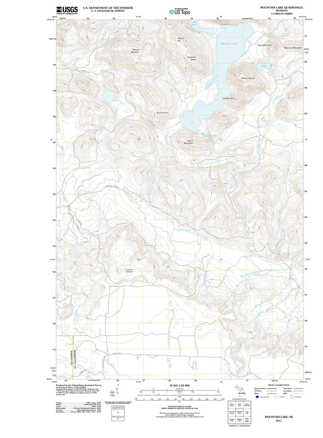 2011 Mountain Lake, MI - Michigan - USGS Topographic Map