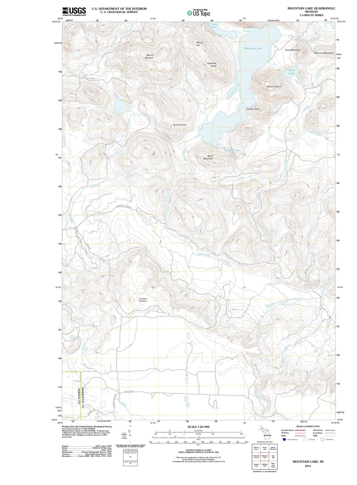 2011 Mountain Lake, MI - Michigan - USGS Topographic Map