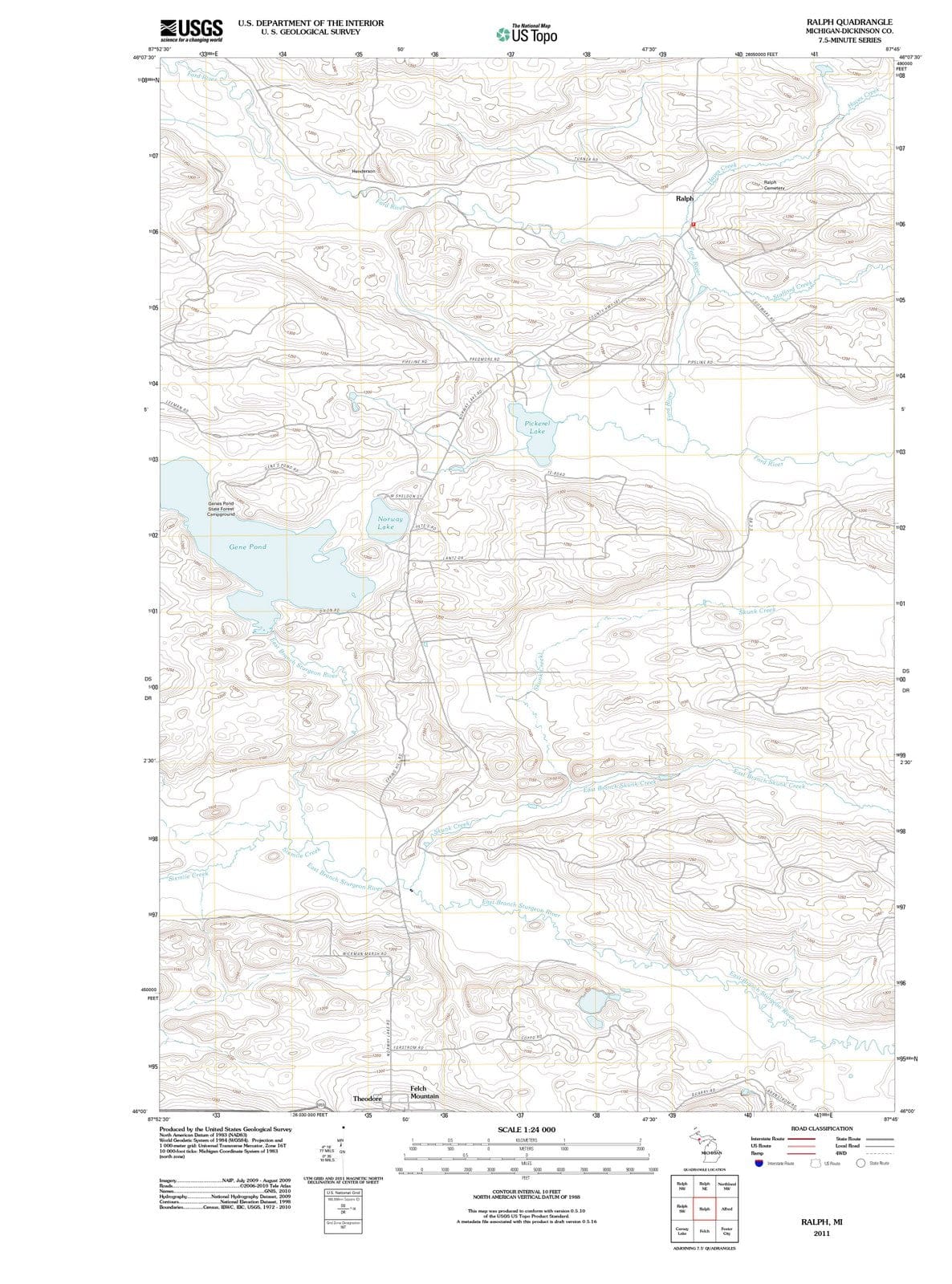 2011 Ralph, MI - Michigan - USGS Topographic Map