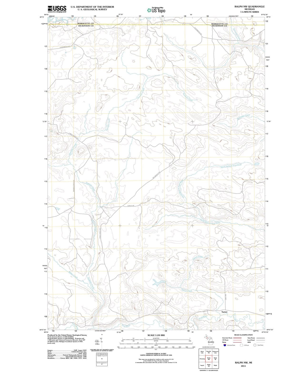 2011 Ralph, MI - Michigan - USGS Topographic Map v2