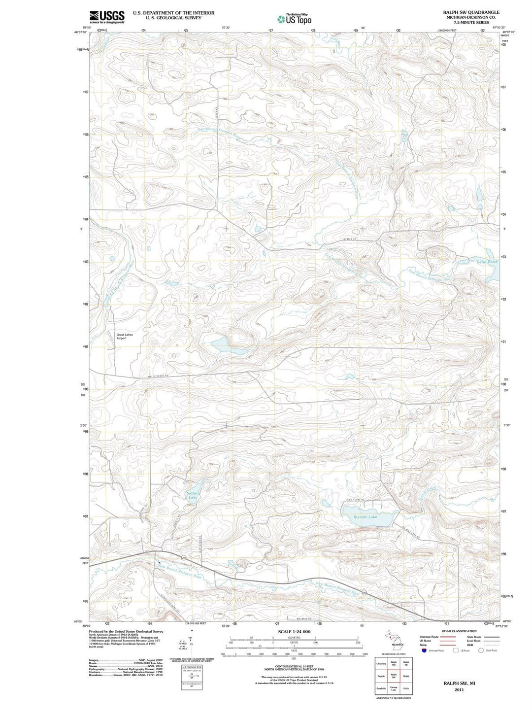 2011 Ralph, MI - Michigan - USGS Topographic Map v3