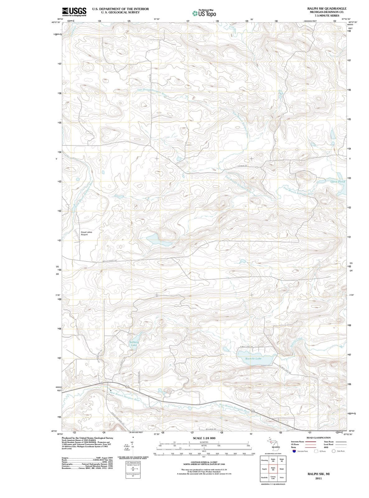 2011 Ralph, MI - Michigan - USGS Topographic Map v3