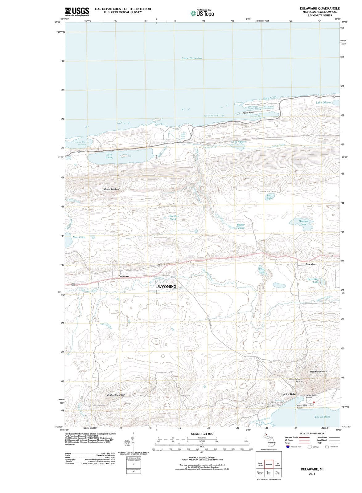 2011 Delaware, MI - Michigan - USGS Topographic Map