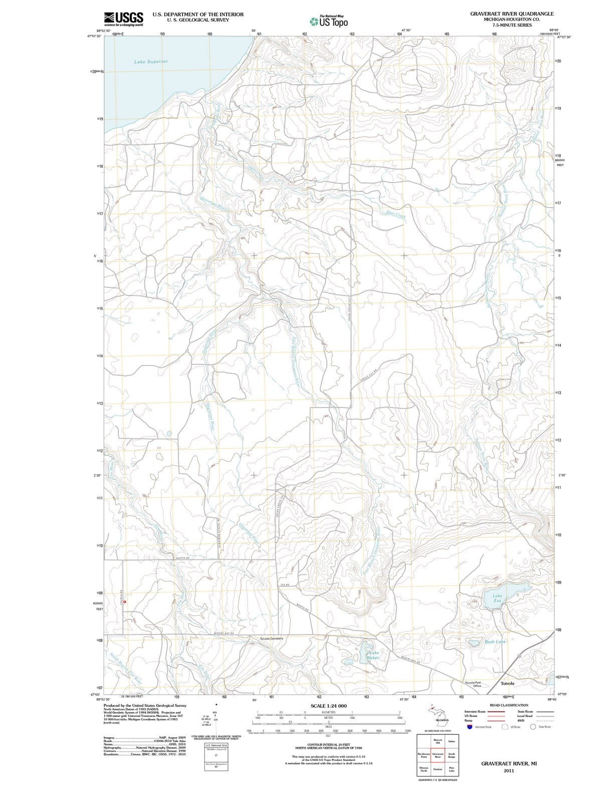 2011 Graveraet River, MI - Michigan - USGS Topographic Map