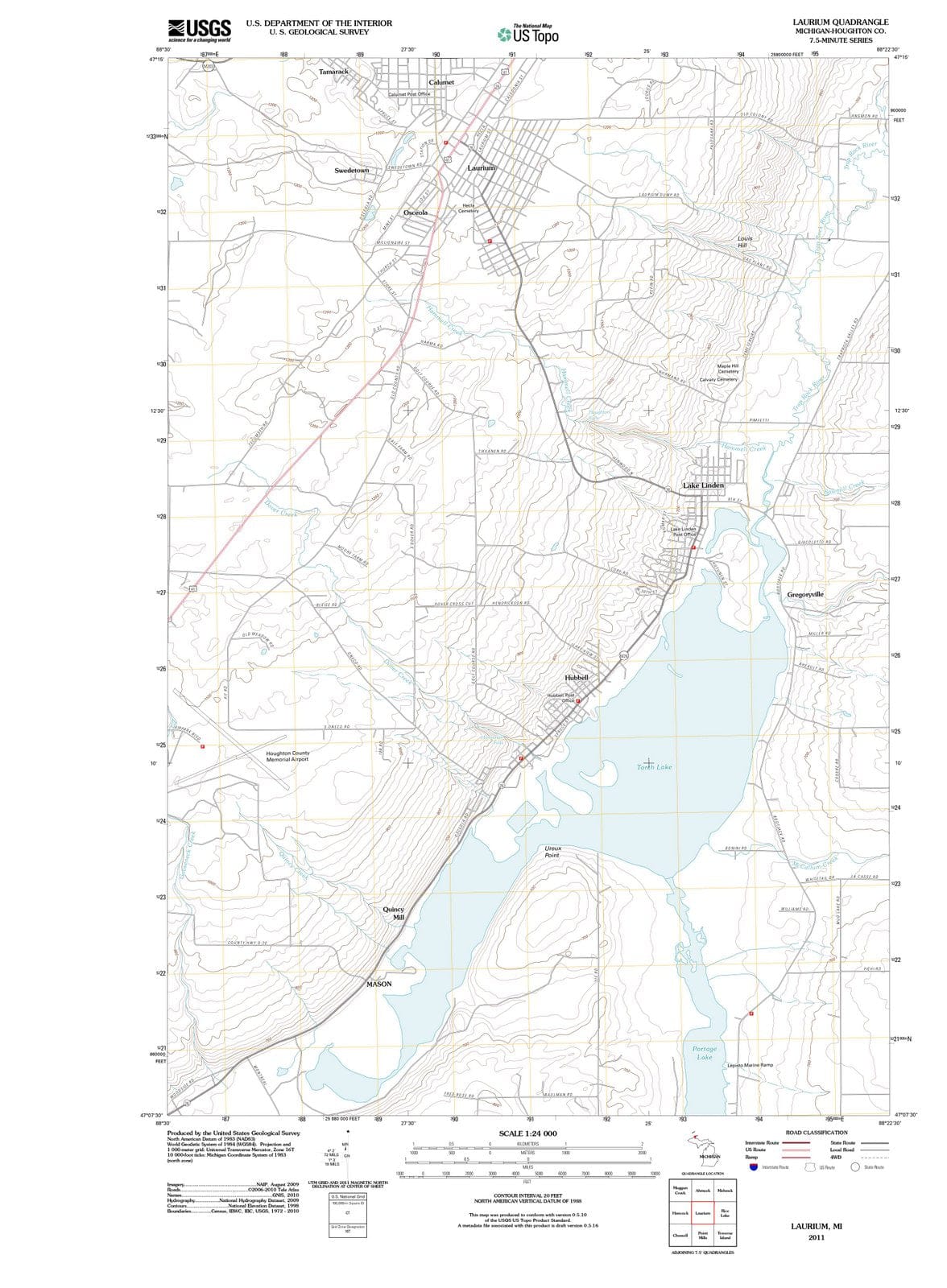 2011 Laurium, MI - Michigan - USGS Topographic Map