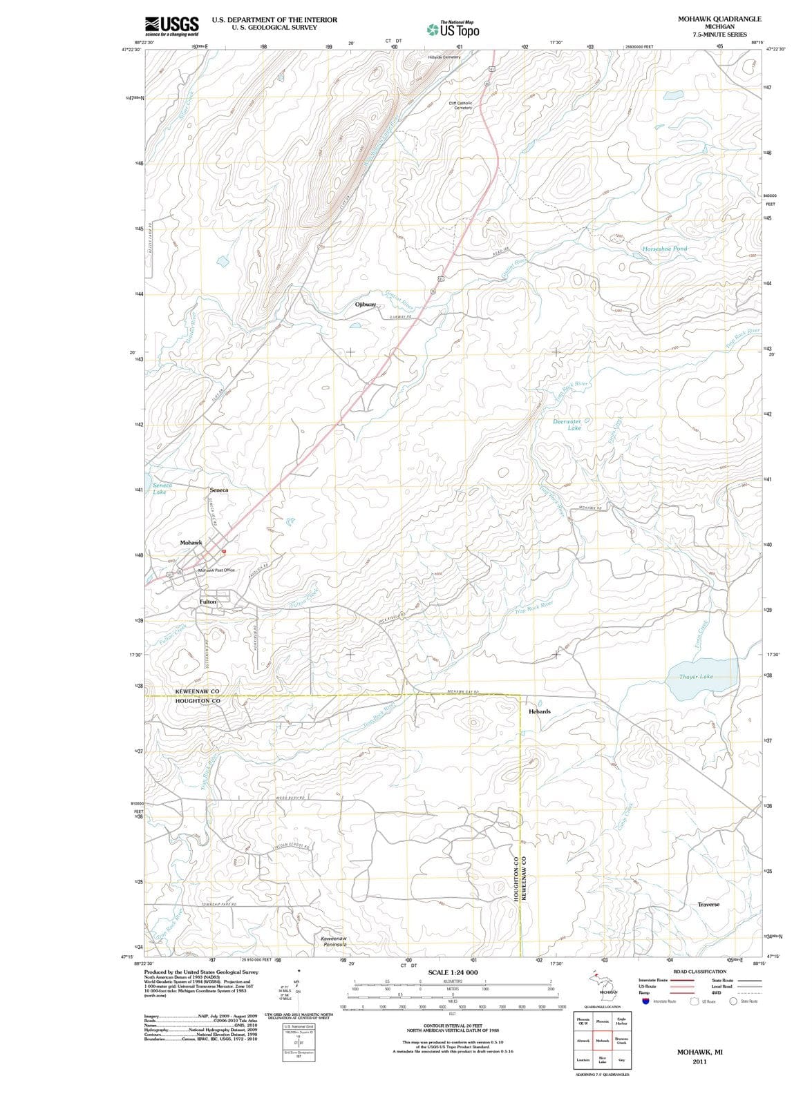 2011 Mohawk, MI - Michigan - USGS Topographic Map