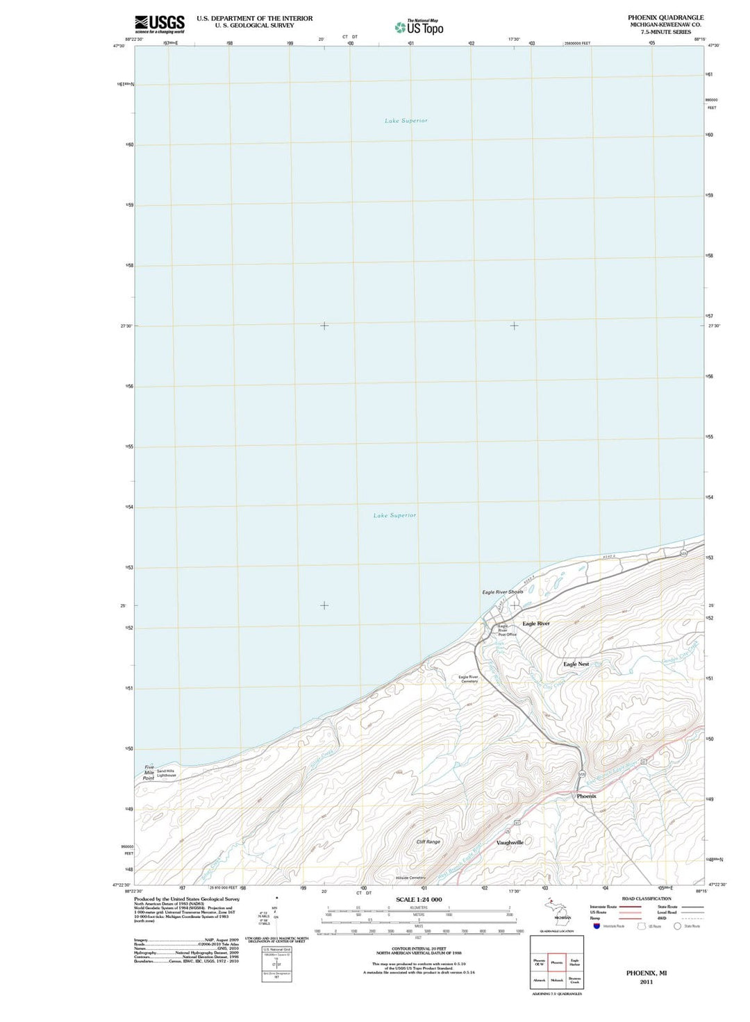 2011 Phoenix, MI - Michigan - USGS Topographic Map