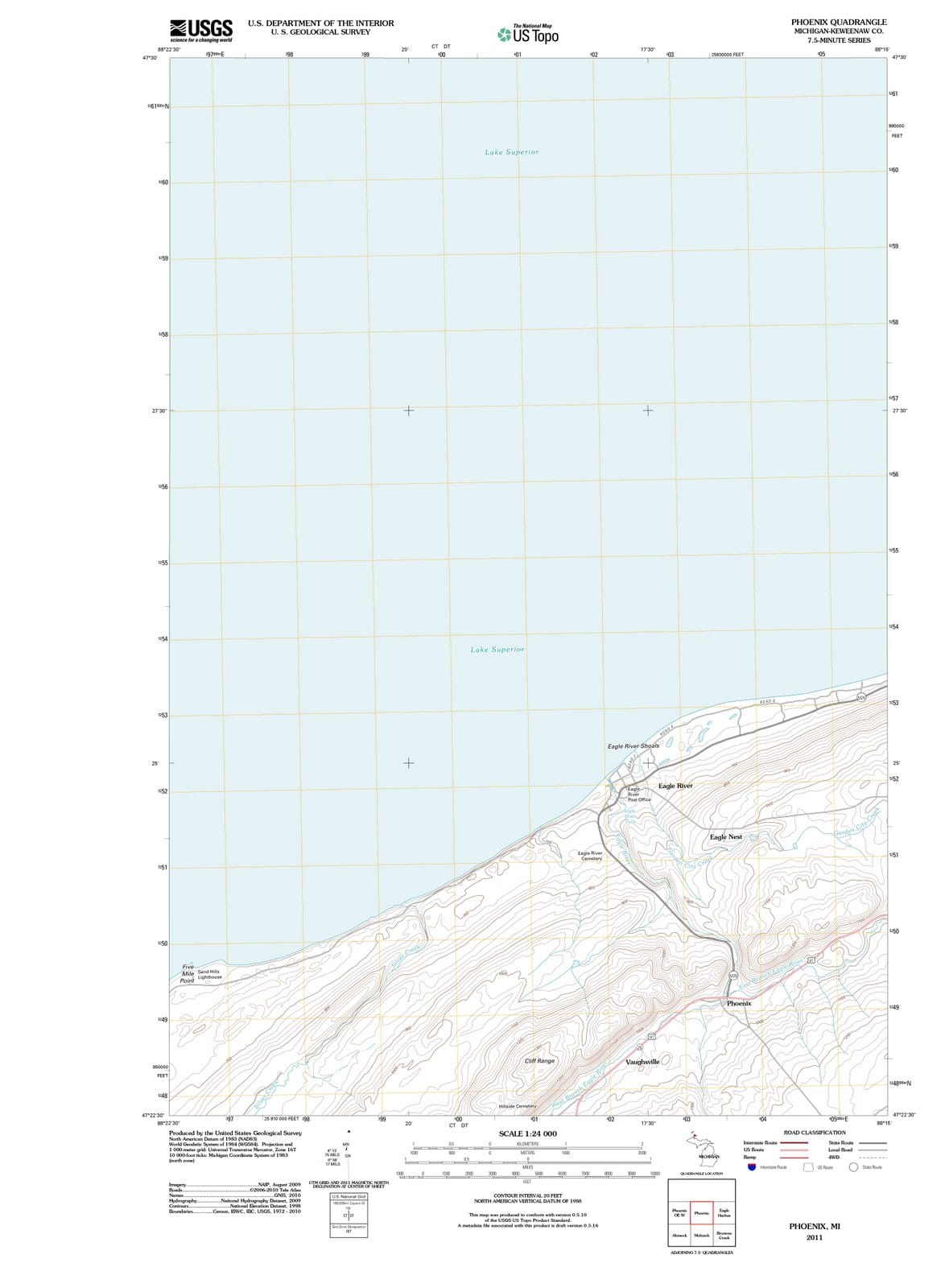 2011 Phoenix, MI - Michigan - USGS Topographic Map