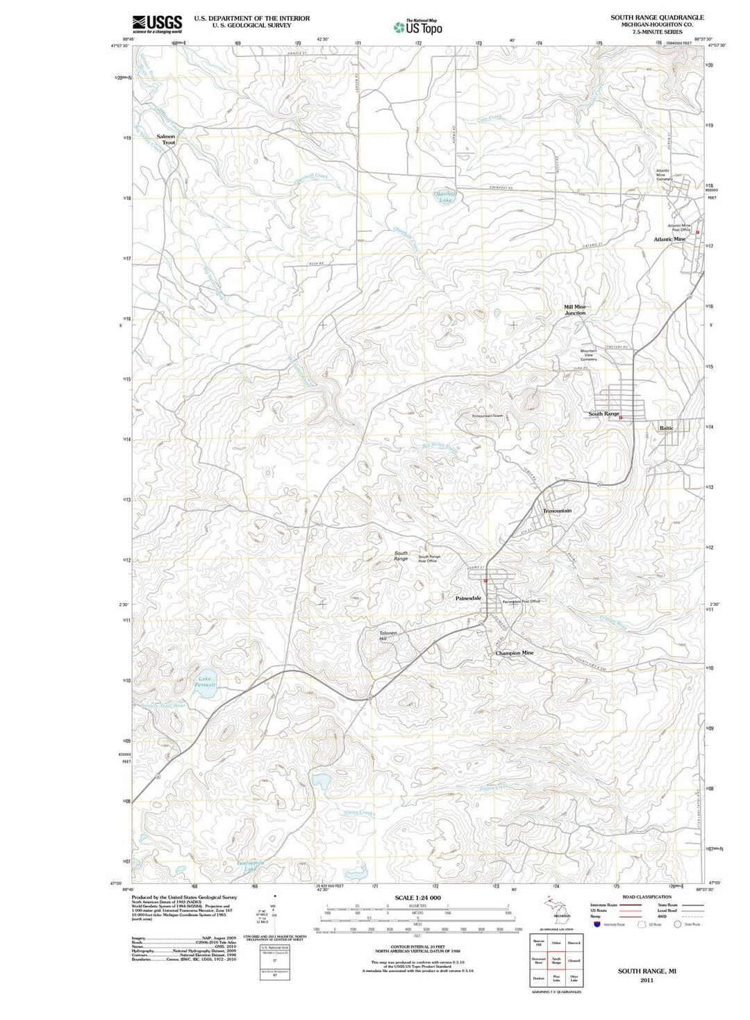 2011 South Range, MI - Michigan - USGS Topographic Map