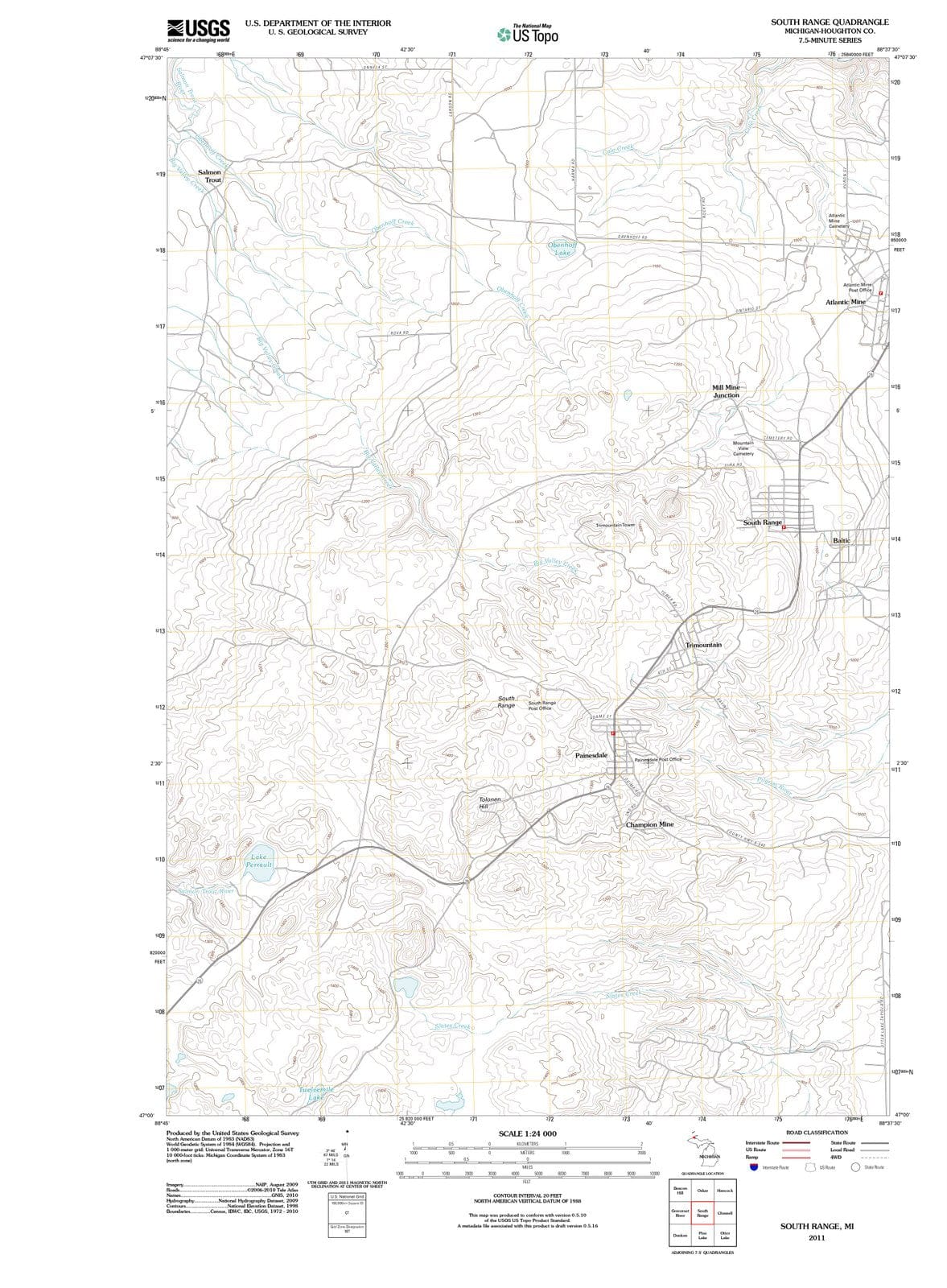 2011 South Range, MI - Michigan - USGS Topographic Map