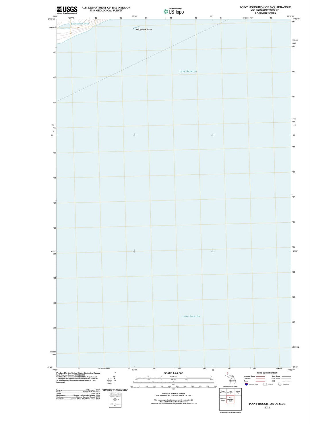 2011 Point Houghton OE S, MI - Michigan - USGS Topographic Map