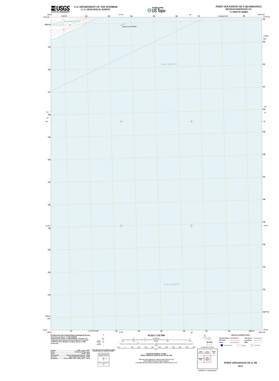 2011 Point Houghton OE S, MI - Michigan - USGS Topographic Map