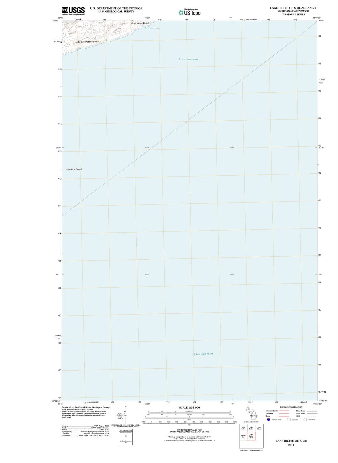 2011 Lake Richie OE S, MI - Michigan - USGS Topographic Map
