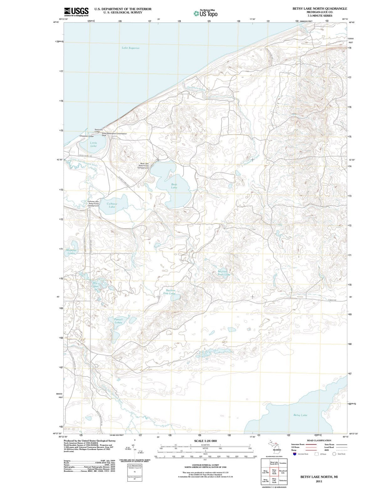 2011 Betsy Lake North, MI - Michigan - USGS Topographic Map